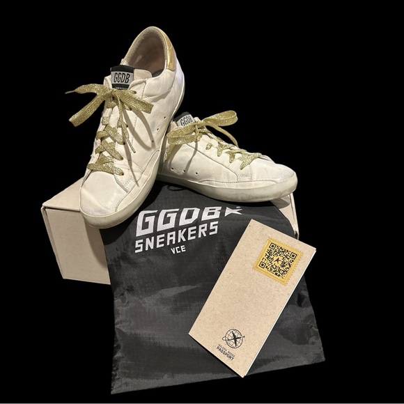 Golden Goose Superstar White leather-washed/Gold size 41 women’s 11  pre-loved - Picture 2 of 15